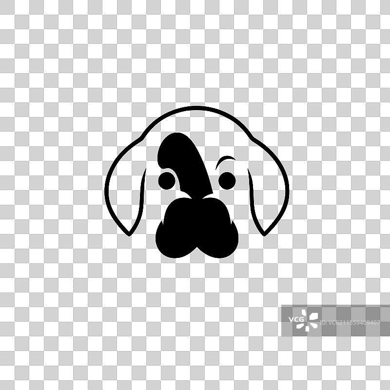 小狗 - 极简风格的平面logo图片素材