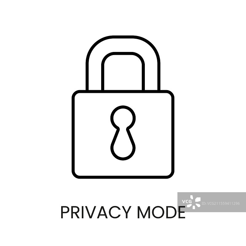 隐私模式线条图标，带可编辑的线条图片素材