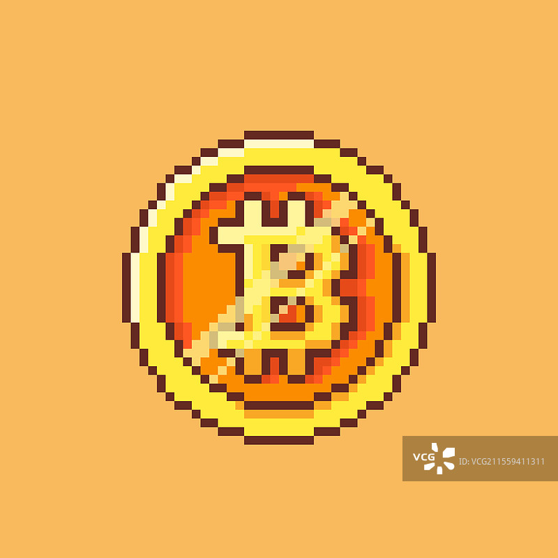 比特币像素艺术设计图片素材