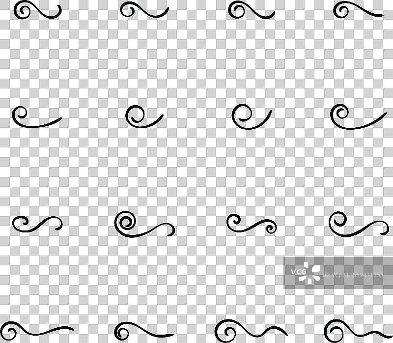 漩涡装饰笔画套装图片素材