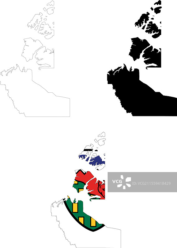 白色背景上的西北地区地图图片素材