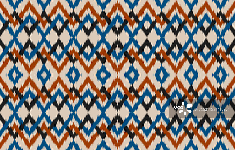 印度风格的民族伊卡特无缝图案布料图片素材
