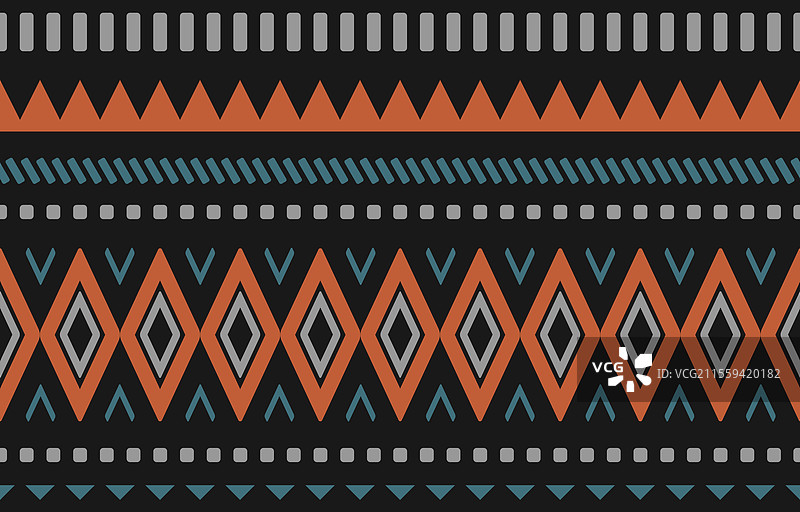 几何民族无缝图案，部落阿兹特克风格图片素材
