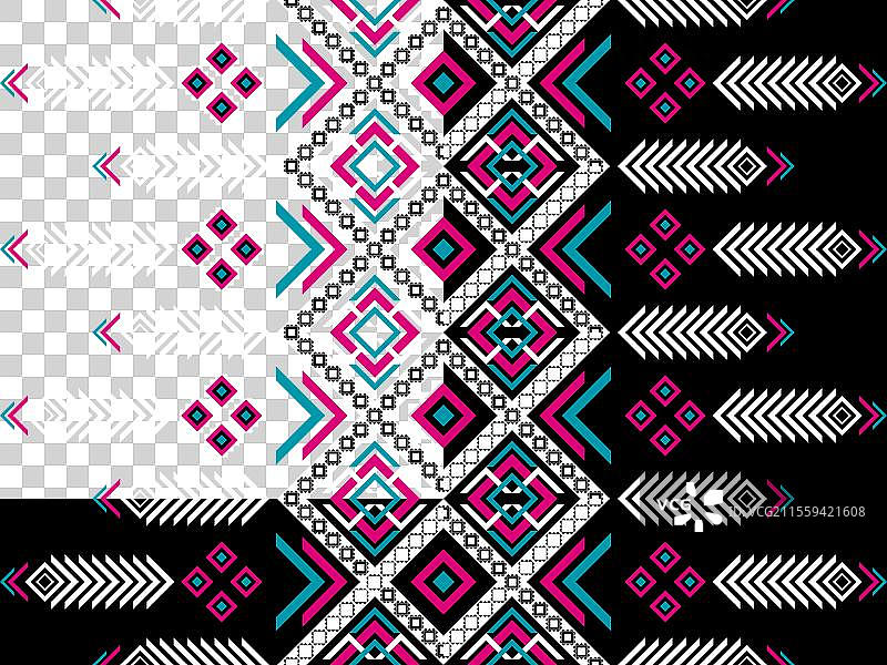 阿兹特克民族图案艺术几何无缝设计图片素材