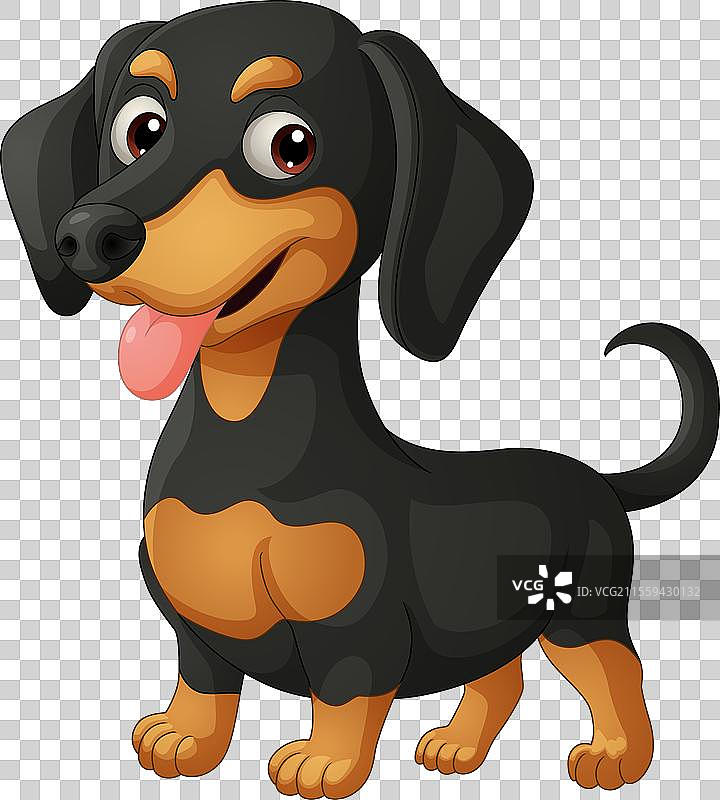 快乐的卡通腊肠犬图片素材