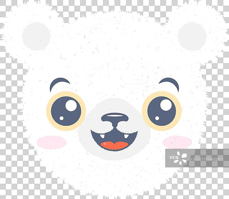 儿童用的北极熊头部图案图片素材