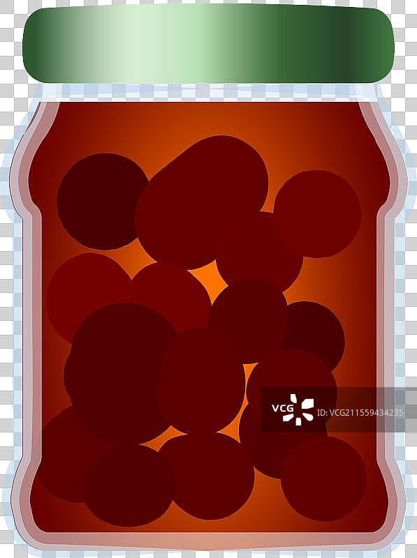 玻璃罐装的腌制樱桃图片素材