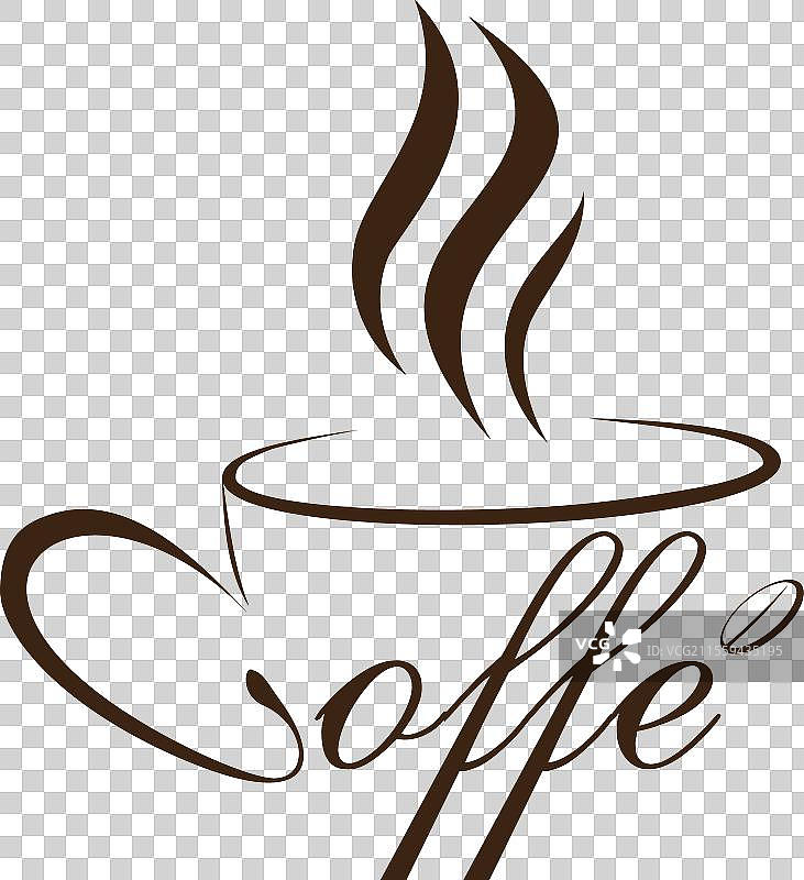 美丽的咖啡杯和字体图片素材