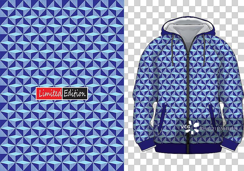 运动衫背景图，蓝色菱形图案图片素材