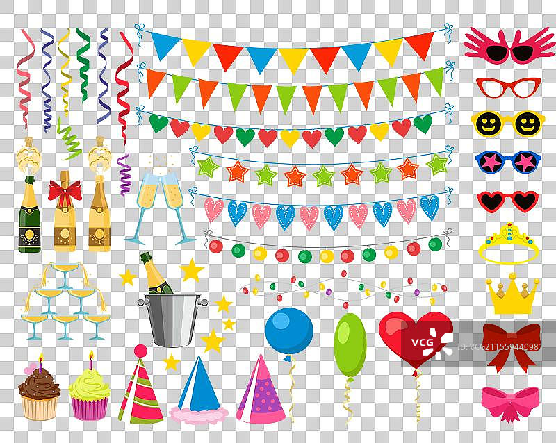 生日派对设计元素照片亭派对图片素材