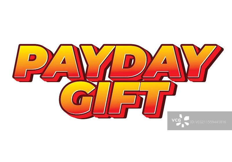 发薪日礼物文本效果用于促销横幅图片素材