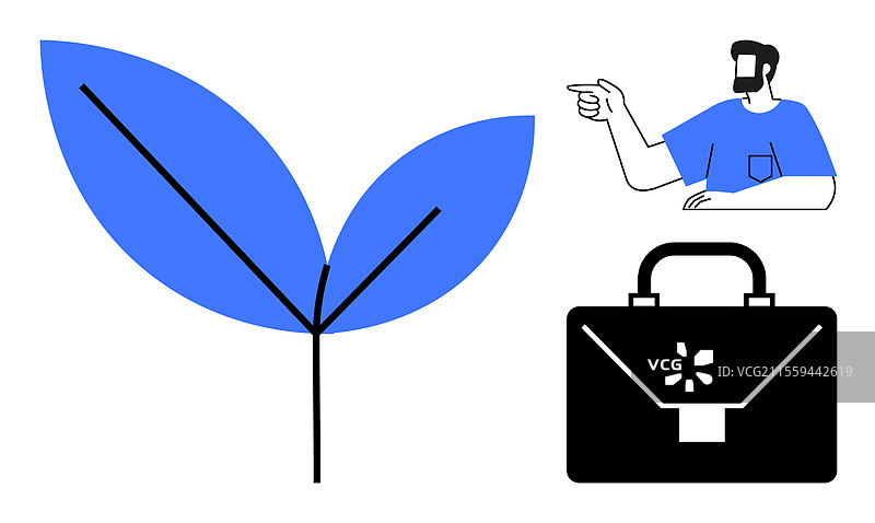 人与自然与商业之间的协同作用图片素材