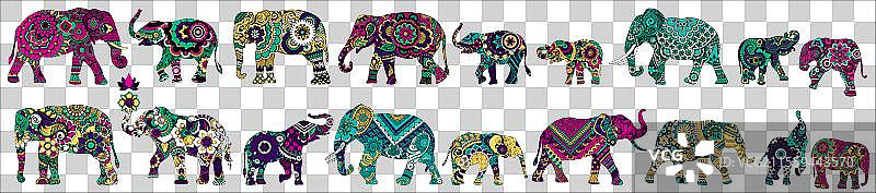 印度风格的明亮大象图片素材