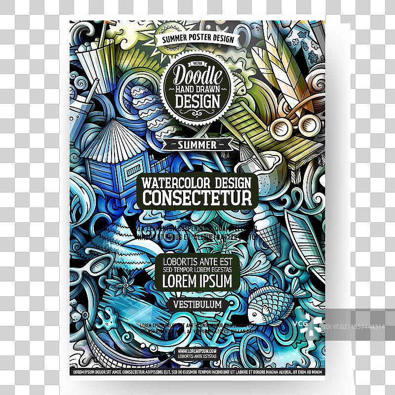 卡通涂鸦夏季海报模板图片素材