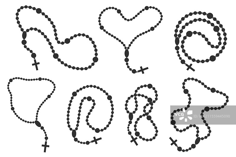 天主教念珠基督教项链与图片素材