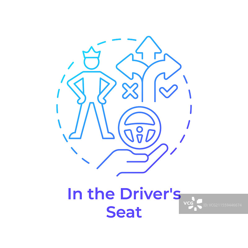 驾驶座上的蓝色渐变概念图标图片素材