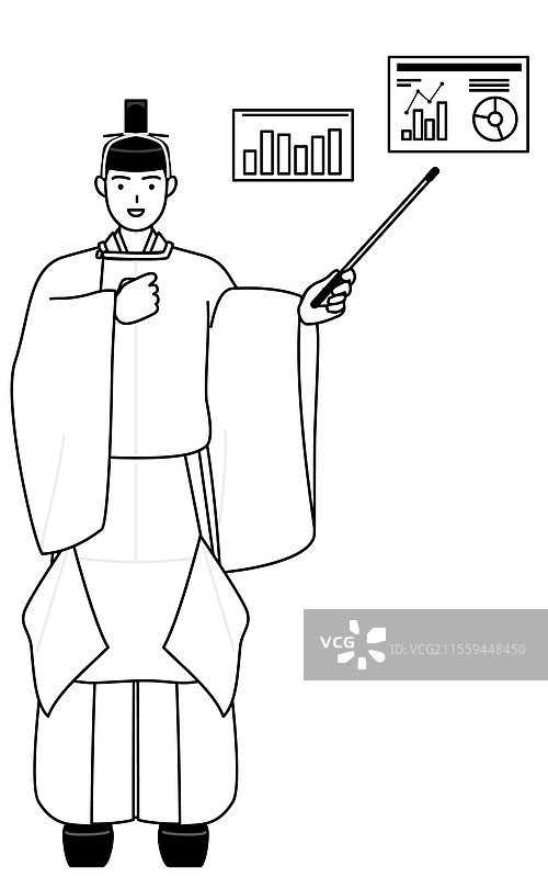 穿着白色衣服并戴着王冠的神社祭司图片素材