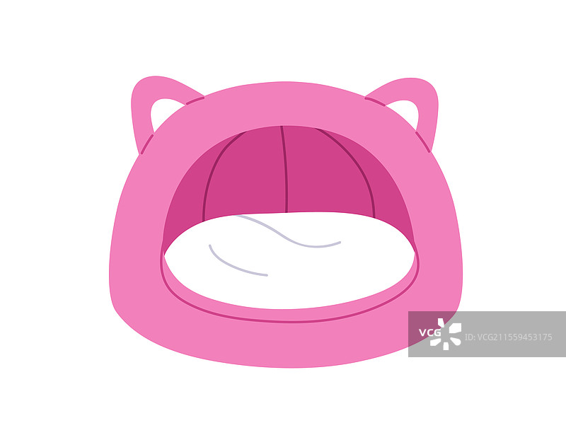 带垫子的圆顶宠物床图片素材