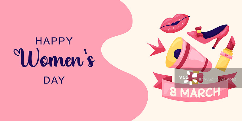 三月八日国际妇女节横幅设计图片素材