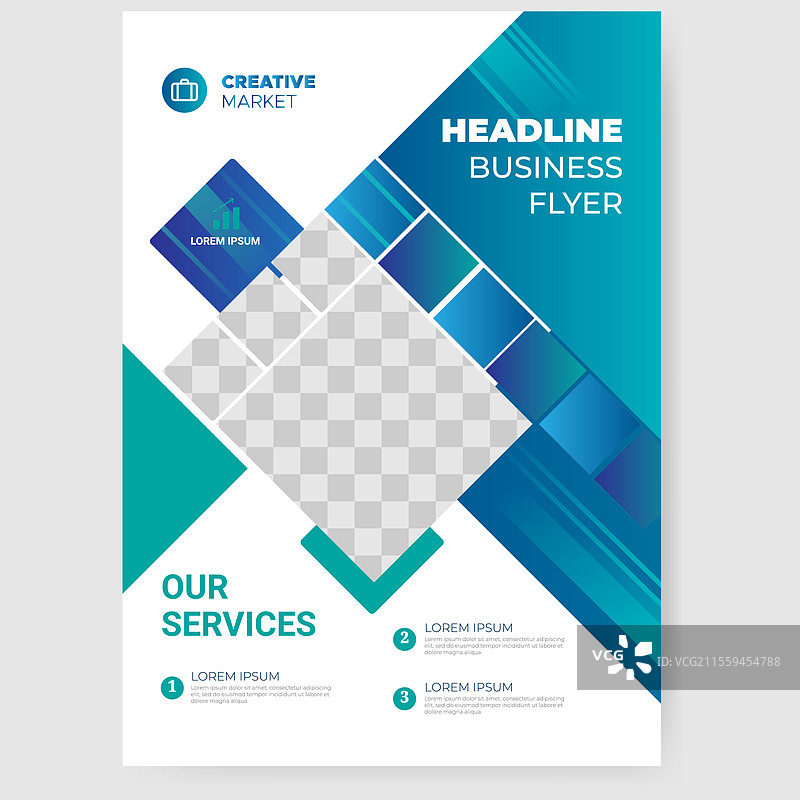 企业商务传单模板，带有颜色变化图片素材