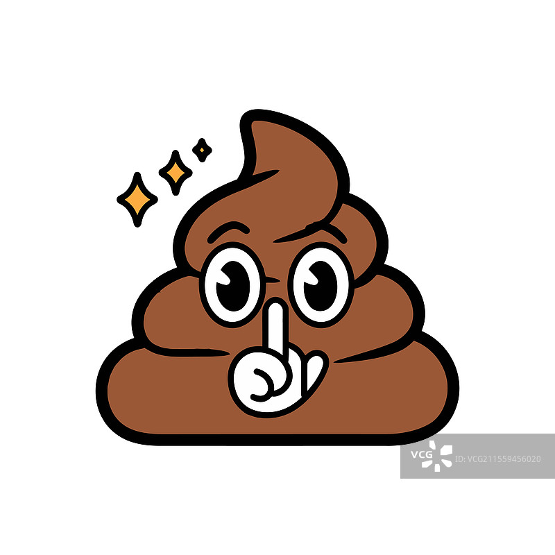搞笑的便便表情符号做出嘘声手势图片素材
