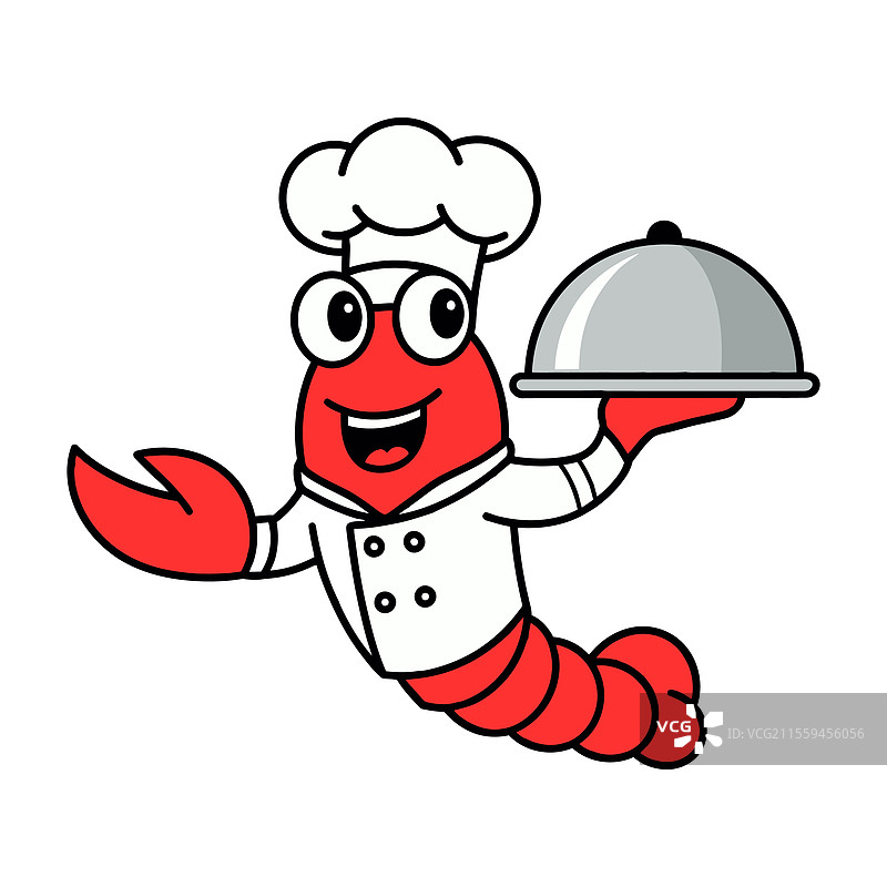 可爱的卡通龙虾厨师图片素材