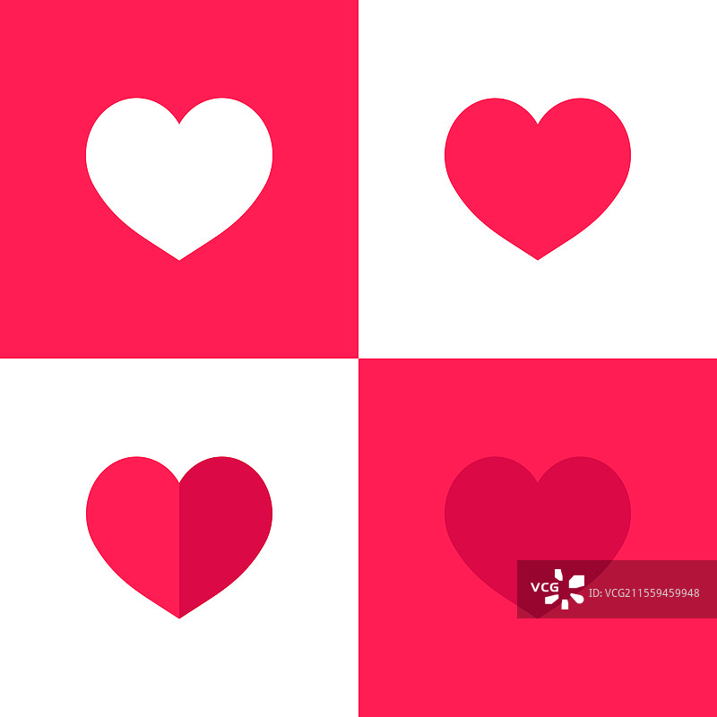 不同风格的爱心图片素材
