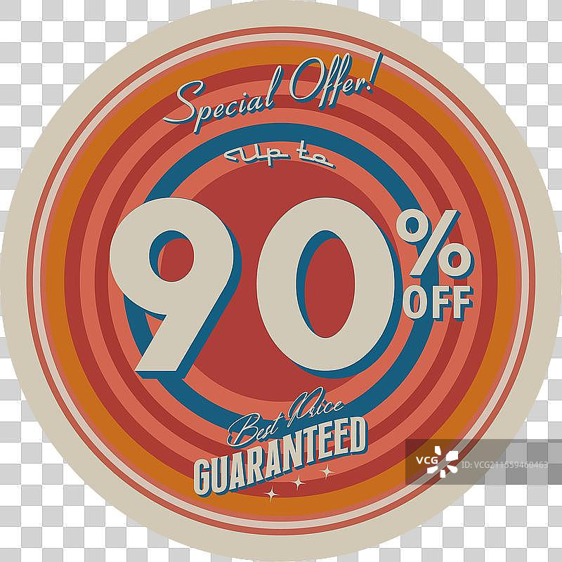 90%折扣促销徽章图片素材