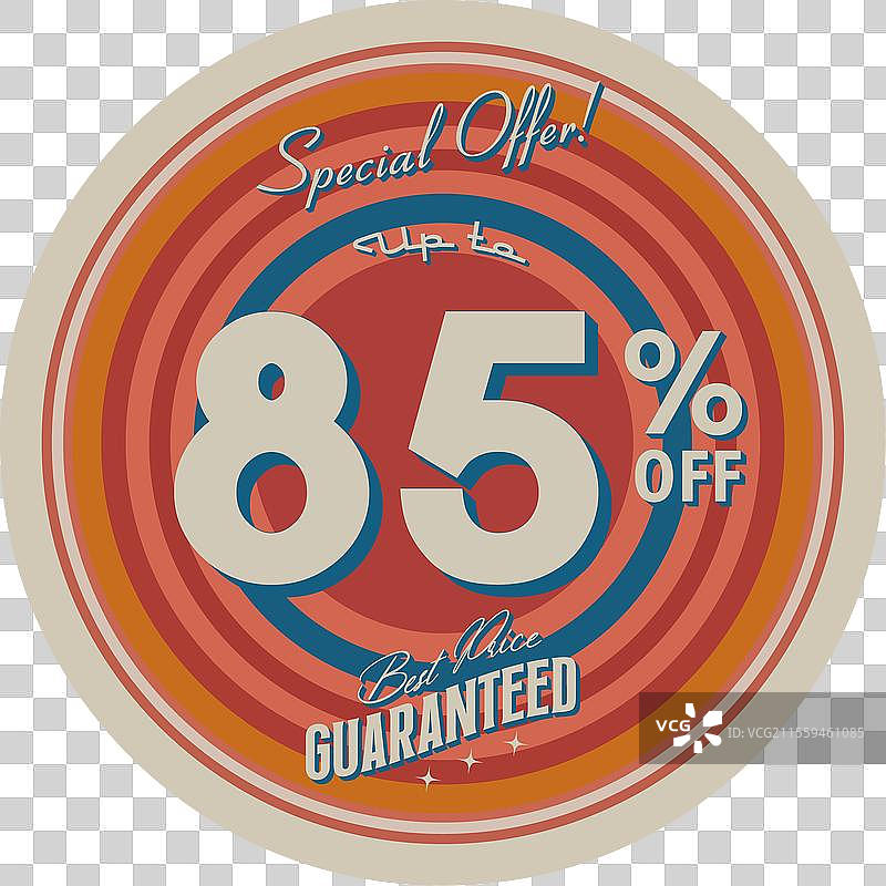 85%折扣促销徽章图片素材
