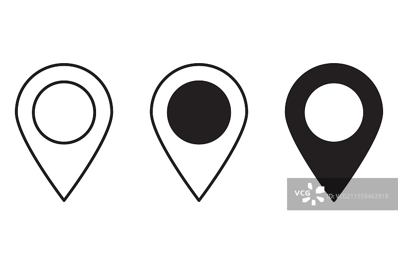 黑色简约地图标记位置图标图片素材