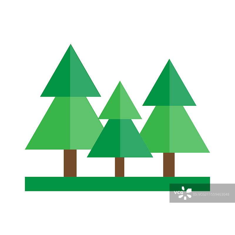 绿色森林形状的松树图形，简约风格图片素材