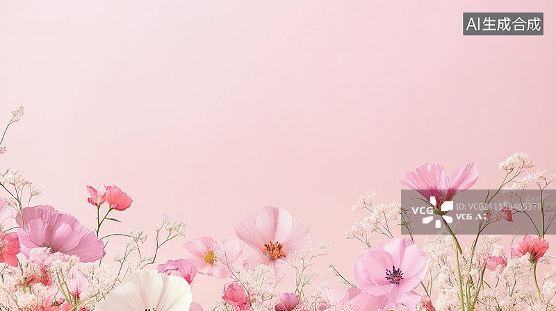 【AI数字艺术】粉色花朵背景图片素材
