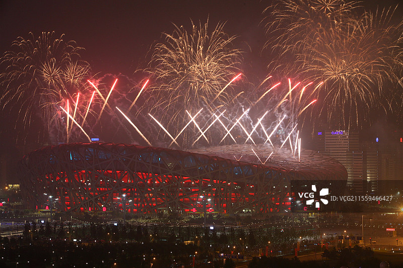 奥运会开幕时的鸟巢图片素材