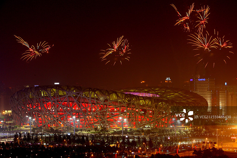 奥运会开幕时的鸟巢图片素材