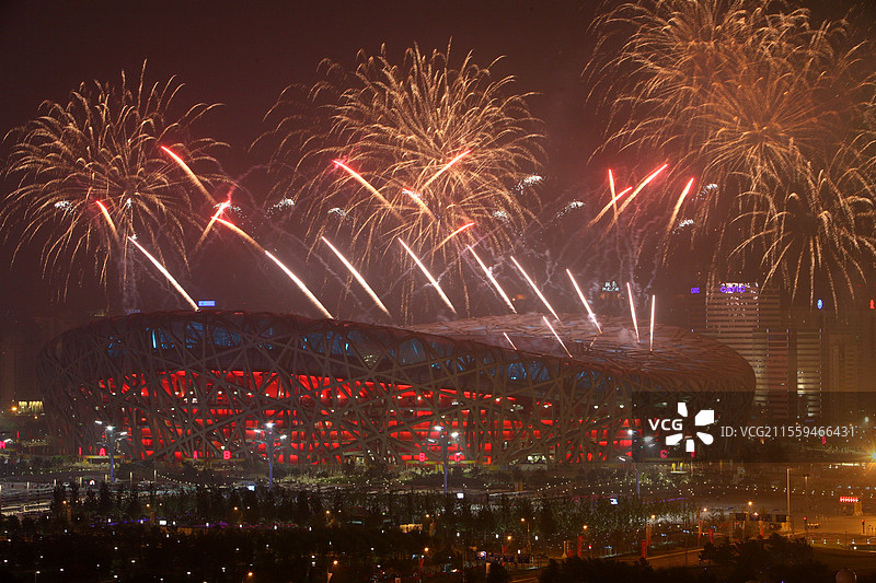 奥运会开幕时的鸟巢图片素材