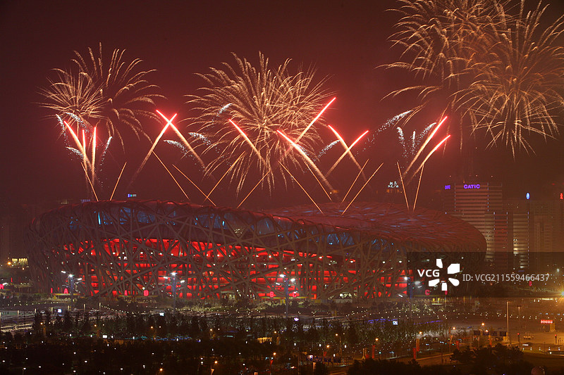 奥运会开幕时的鸟巢图片素材