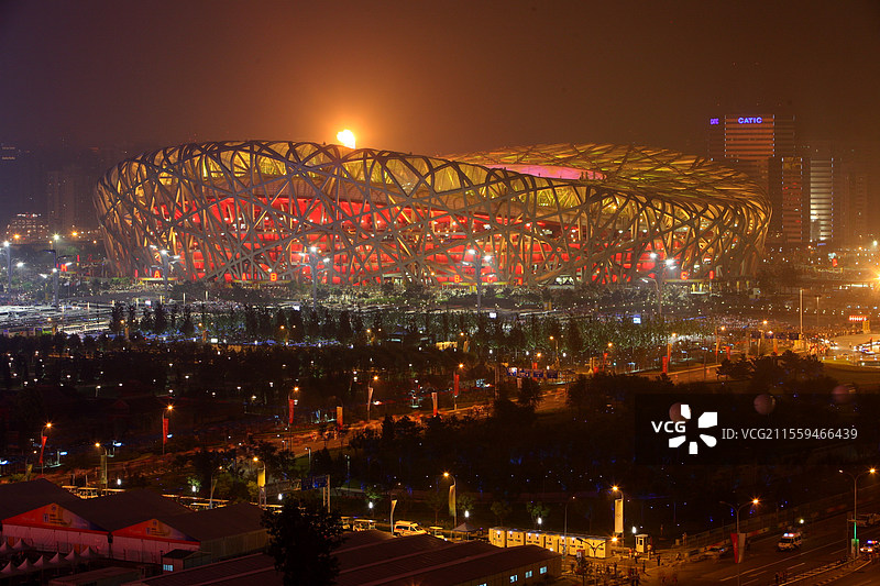 奥运会开幕时的鸟巢图片素材