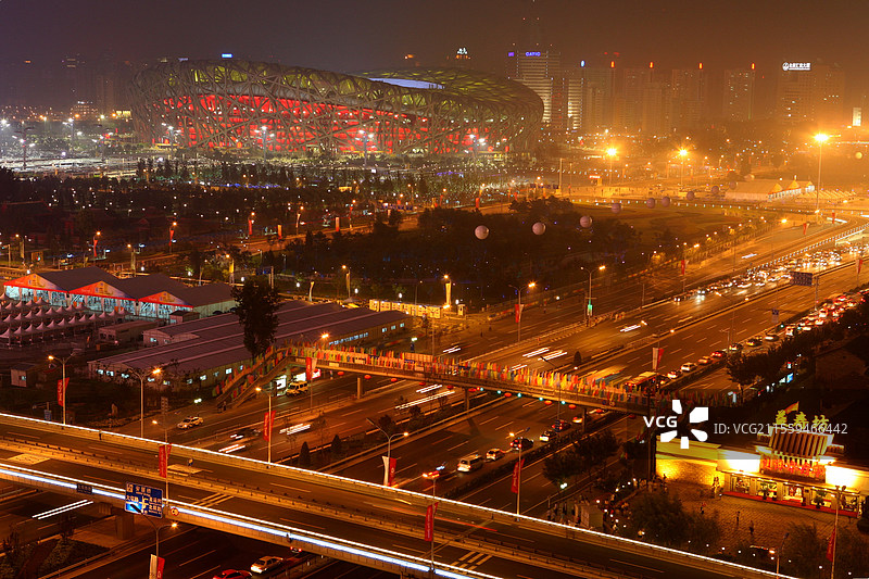 奥运会开幕时的鸟巢图片素材