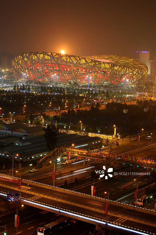 奥运会开幕时的鸟巢图片素材