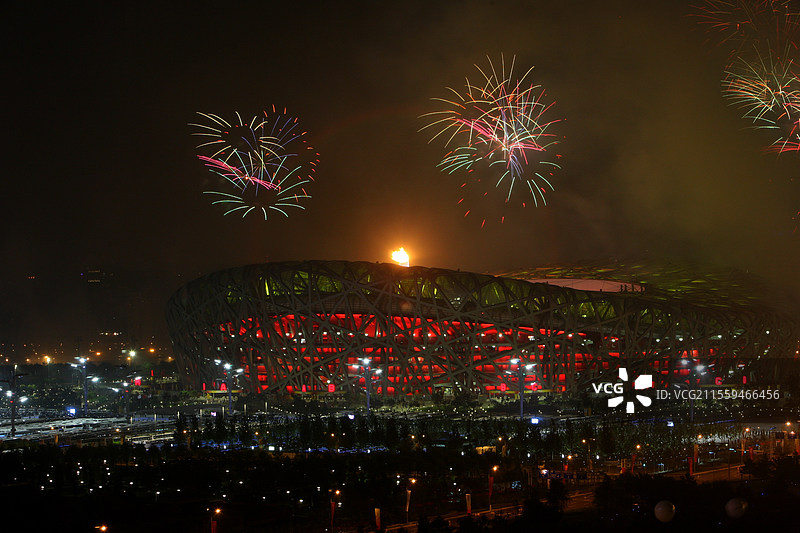 奥运会开幕时的鸟巢图片素材