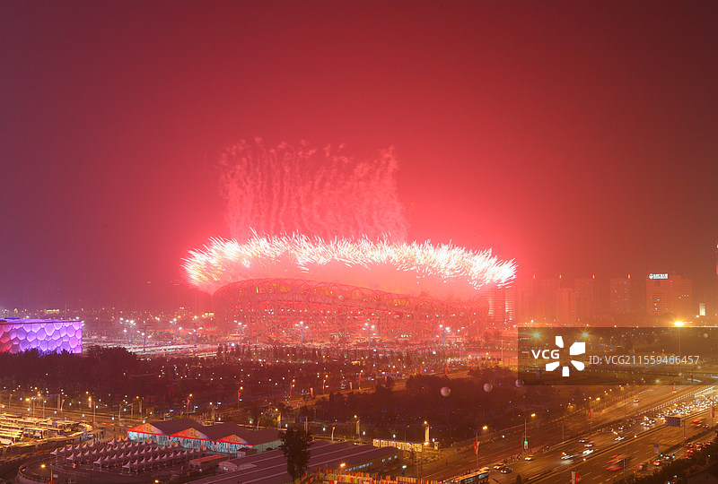 奥运会开幕时的鸟巢图片素材