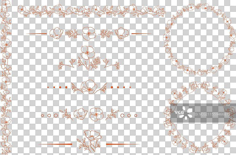 设计元素与罂粟花图片素材