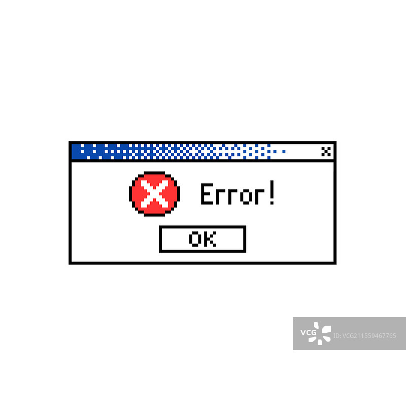复古像素风格的错误信息图片素材