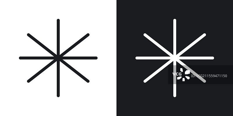 黑白星号图标集合图片素材