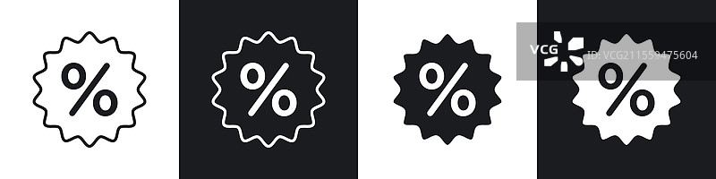 黑白折扣图标集合图片素材