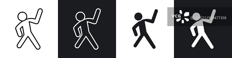 黑色健身运动图标集合图片素材