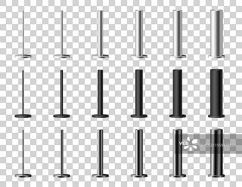 光滑和哑光黑色的金属杆支架图片素材