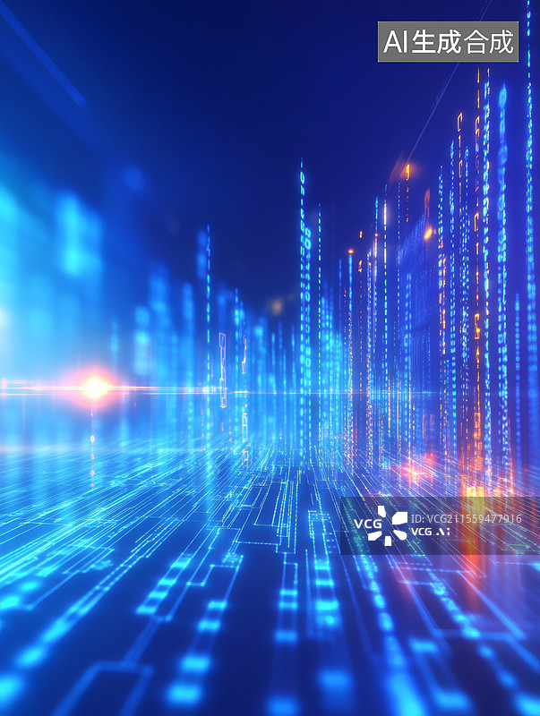 【AI数字艺术】数字城市网络空间图片素材