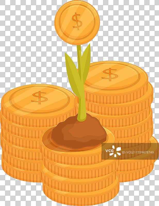 投资增长概念与硬币芽苗图片素材