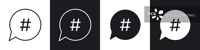 黑白色的标签图标集合图片素材